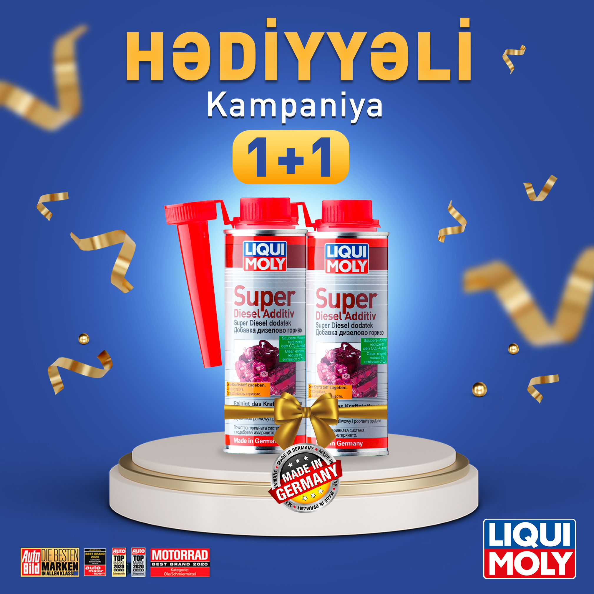 LIQUI MOLY-dən Avqust Kampaniyası -Bir ədəd LIQUI MOLY Super Diesel Additiv qatqısı alana, 1 ədədi də hədiyyə!